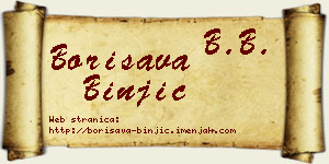 Borisava Binjić vizit kartica